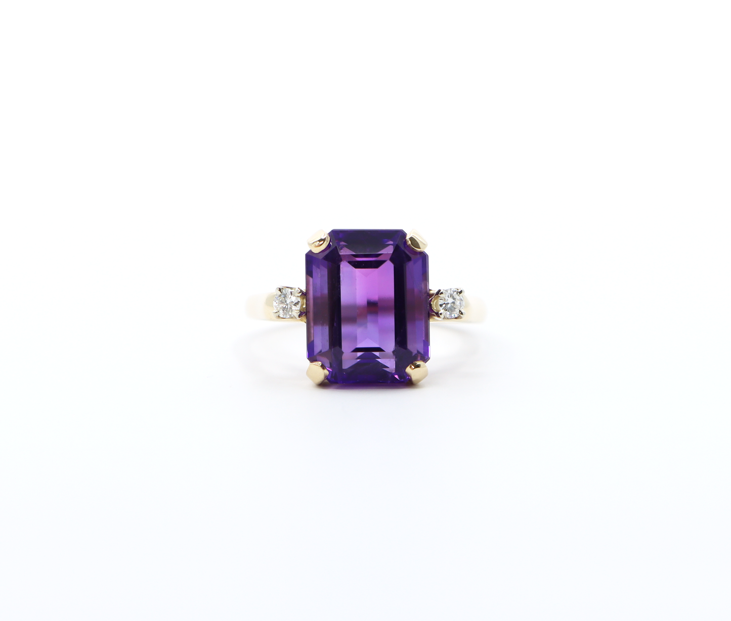 14k Amethyst and Diamond Ring