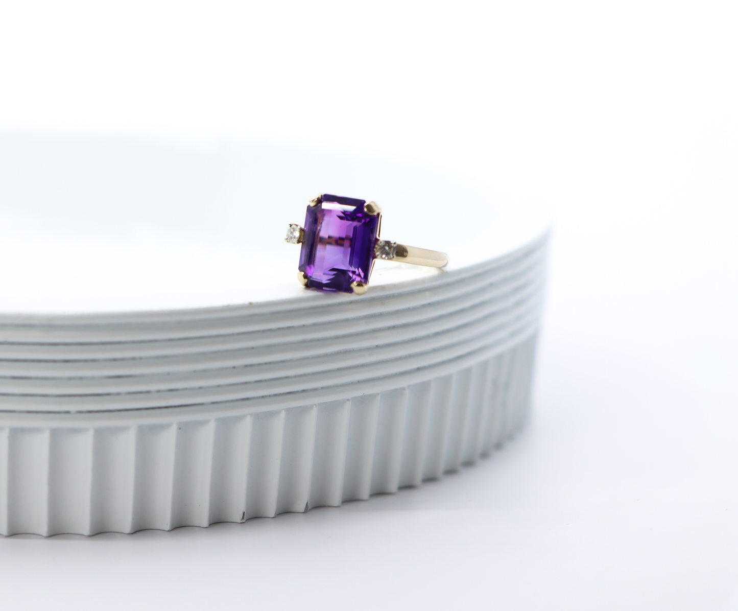 14k Amethyst and Diamond Ring