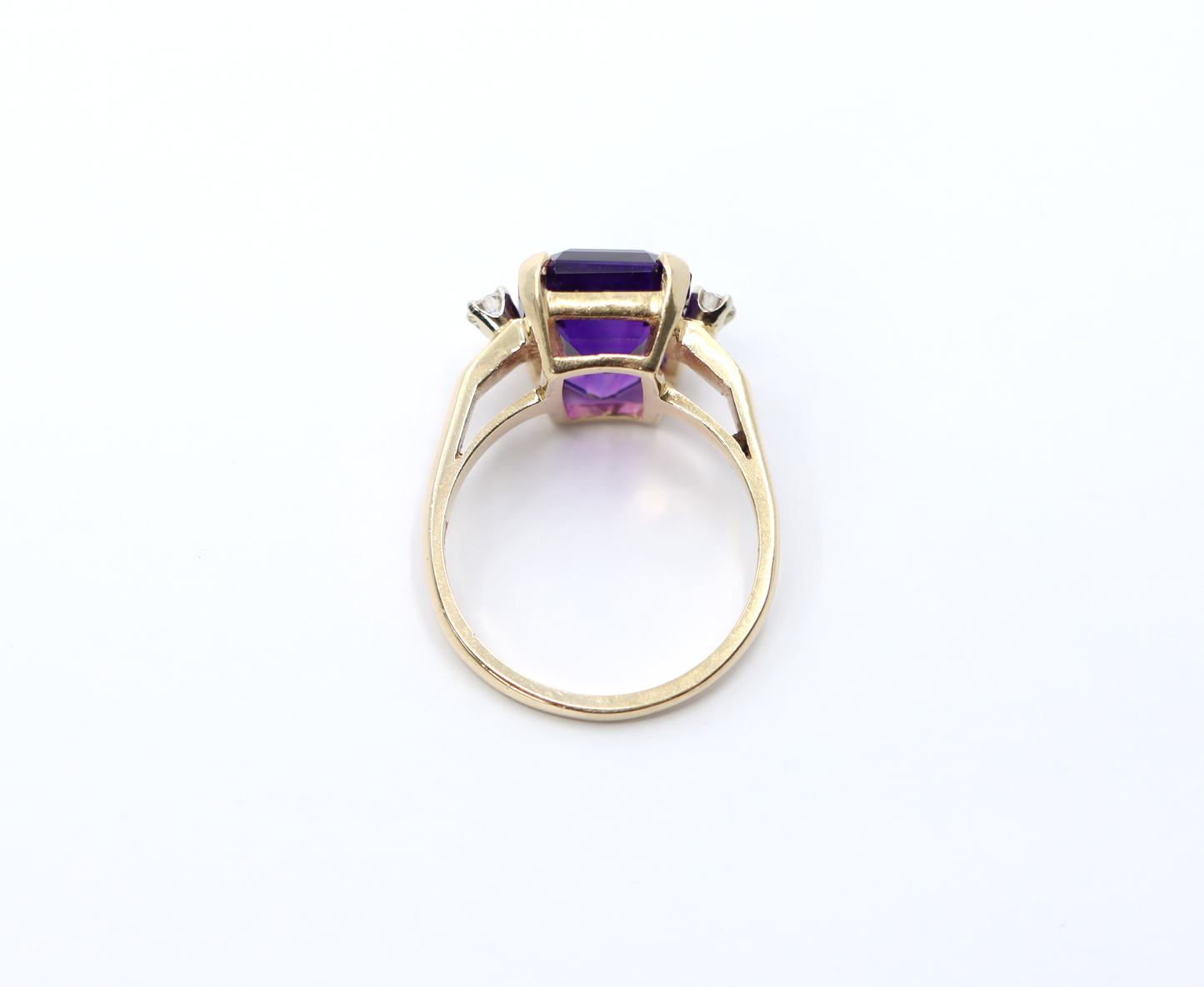 14k Amethyst and Diamond Ring