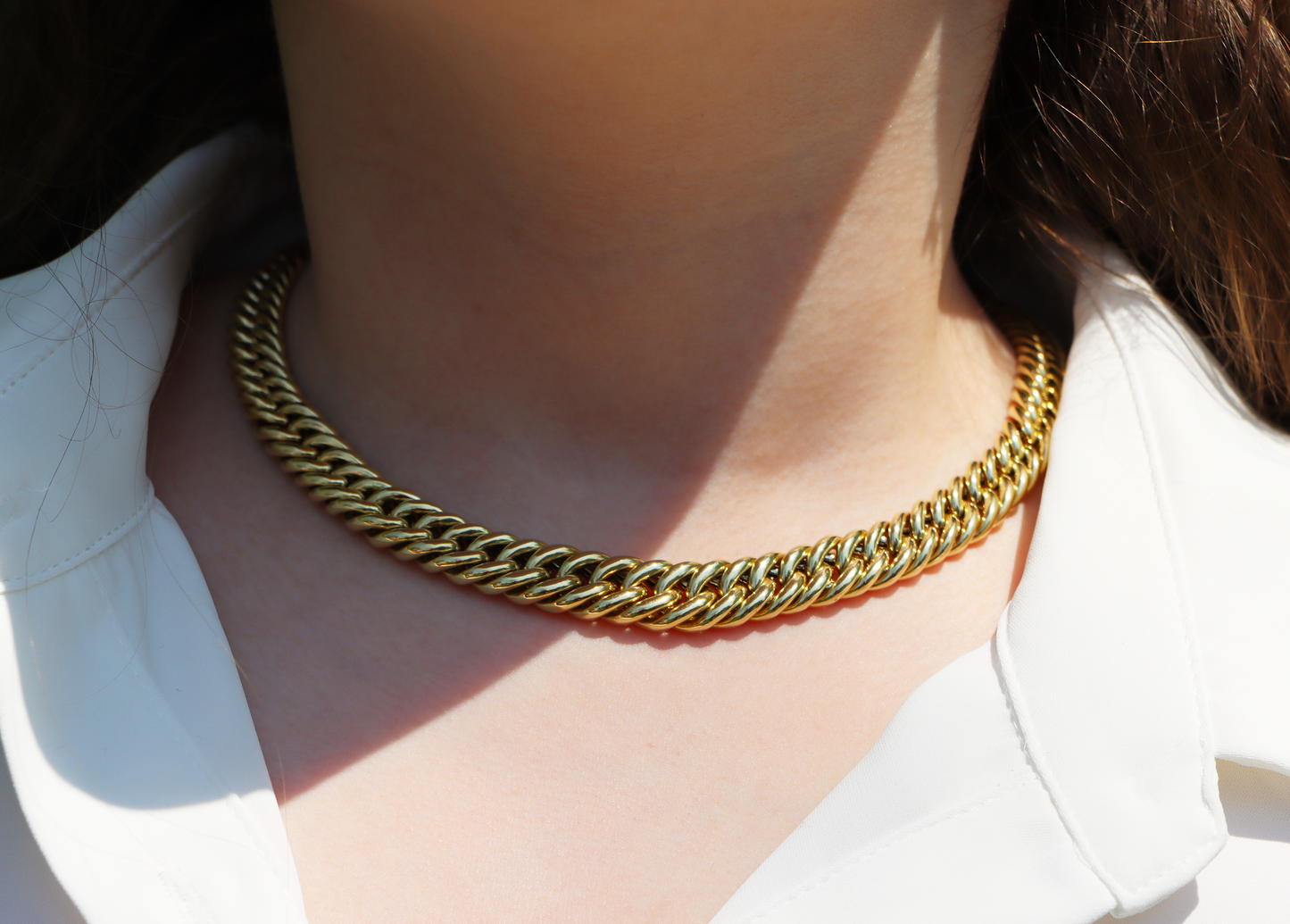 Choker Style Armor Link Chain Necklace