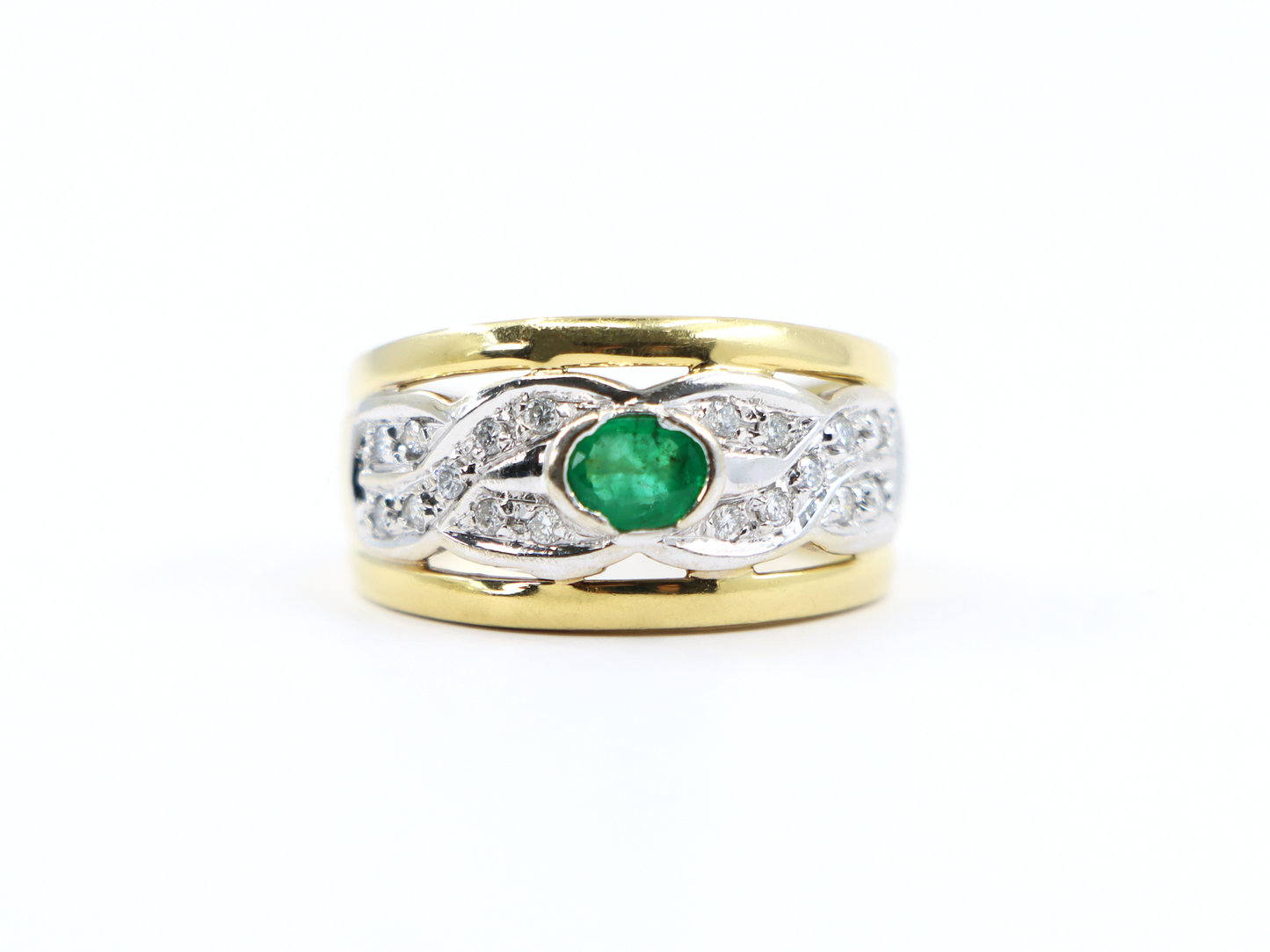 18k Emerald and Diamond Ring