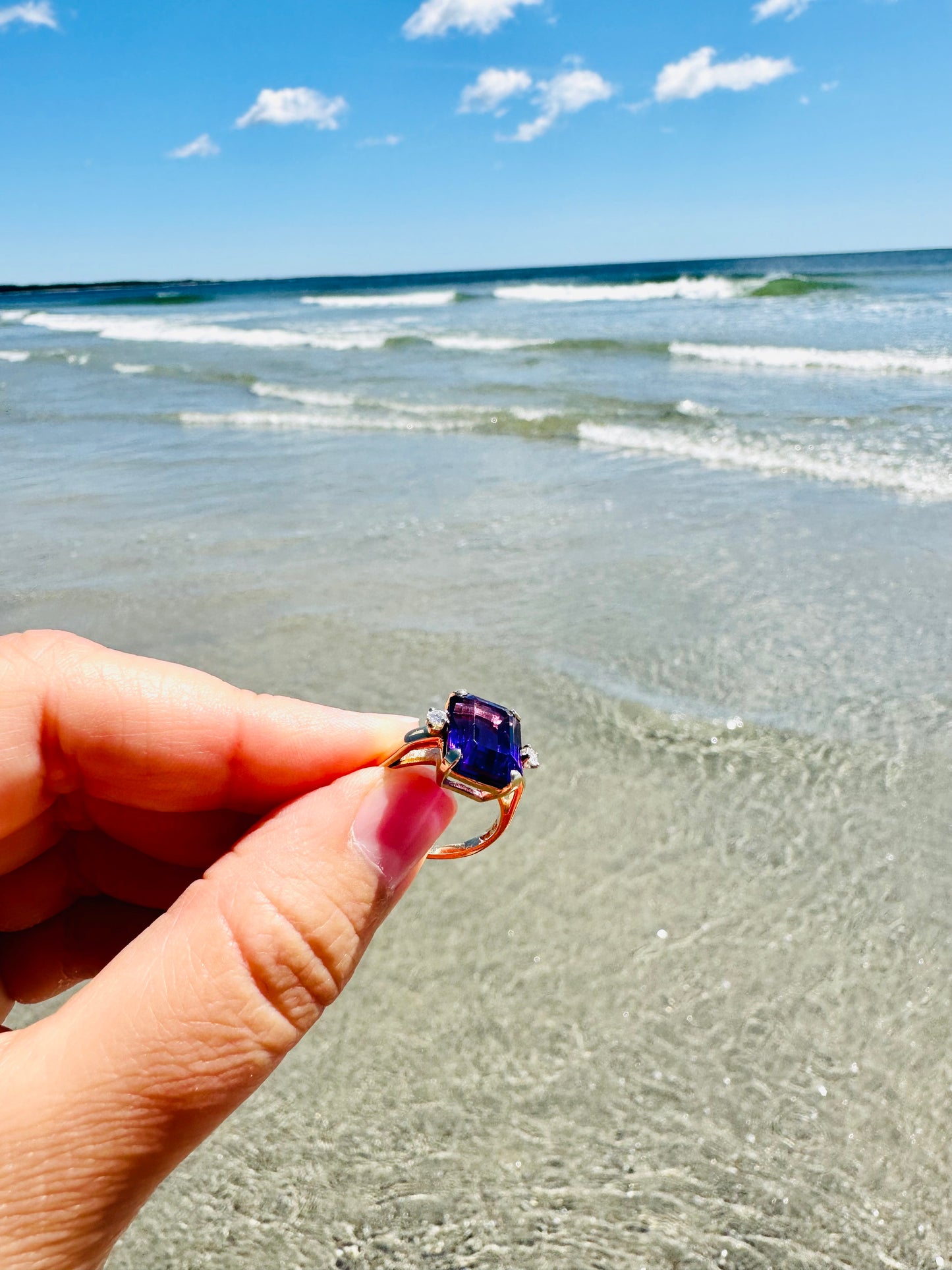 14k Amethyst and Diamond Ring