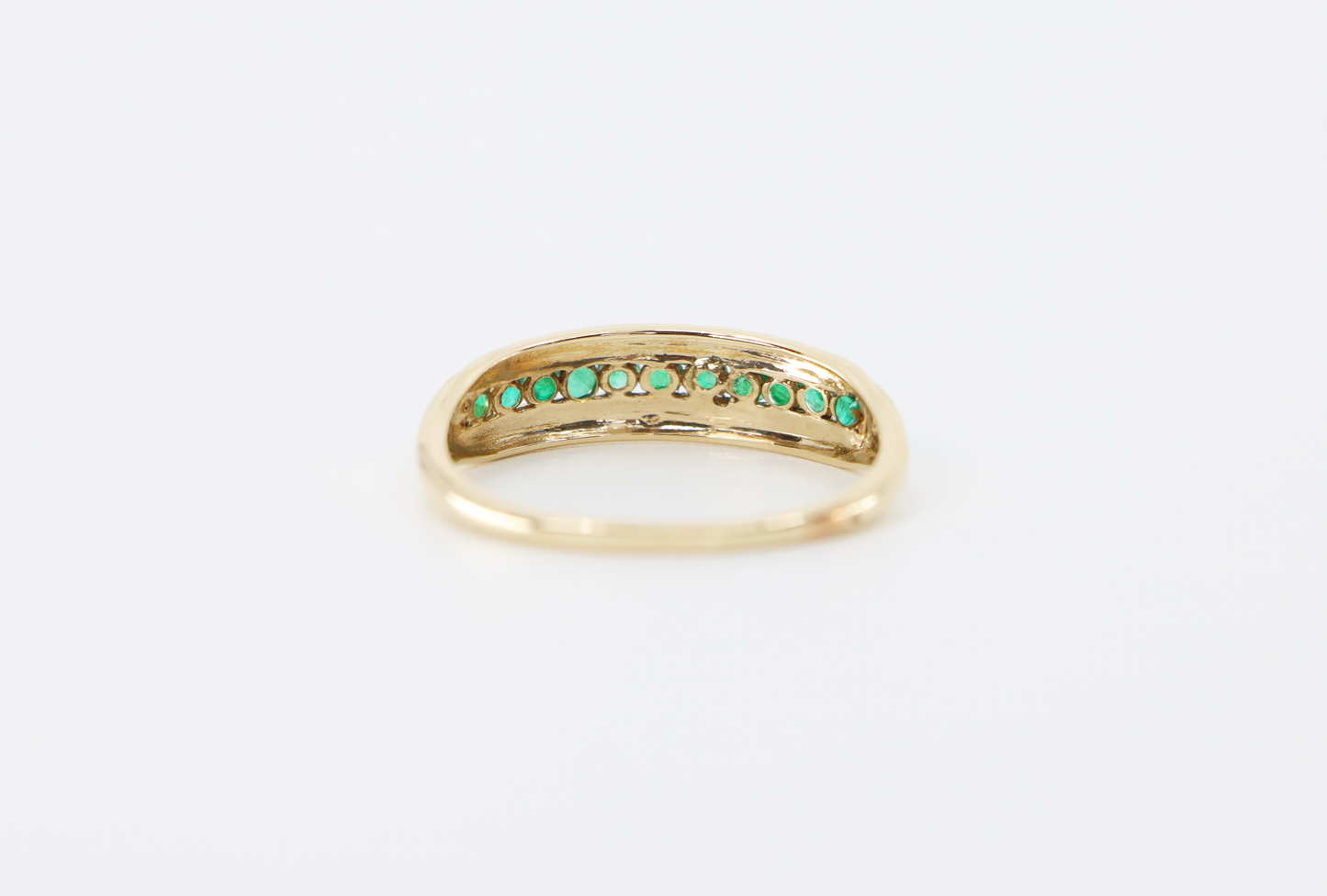 14k Emerald Channel Set Ring