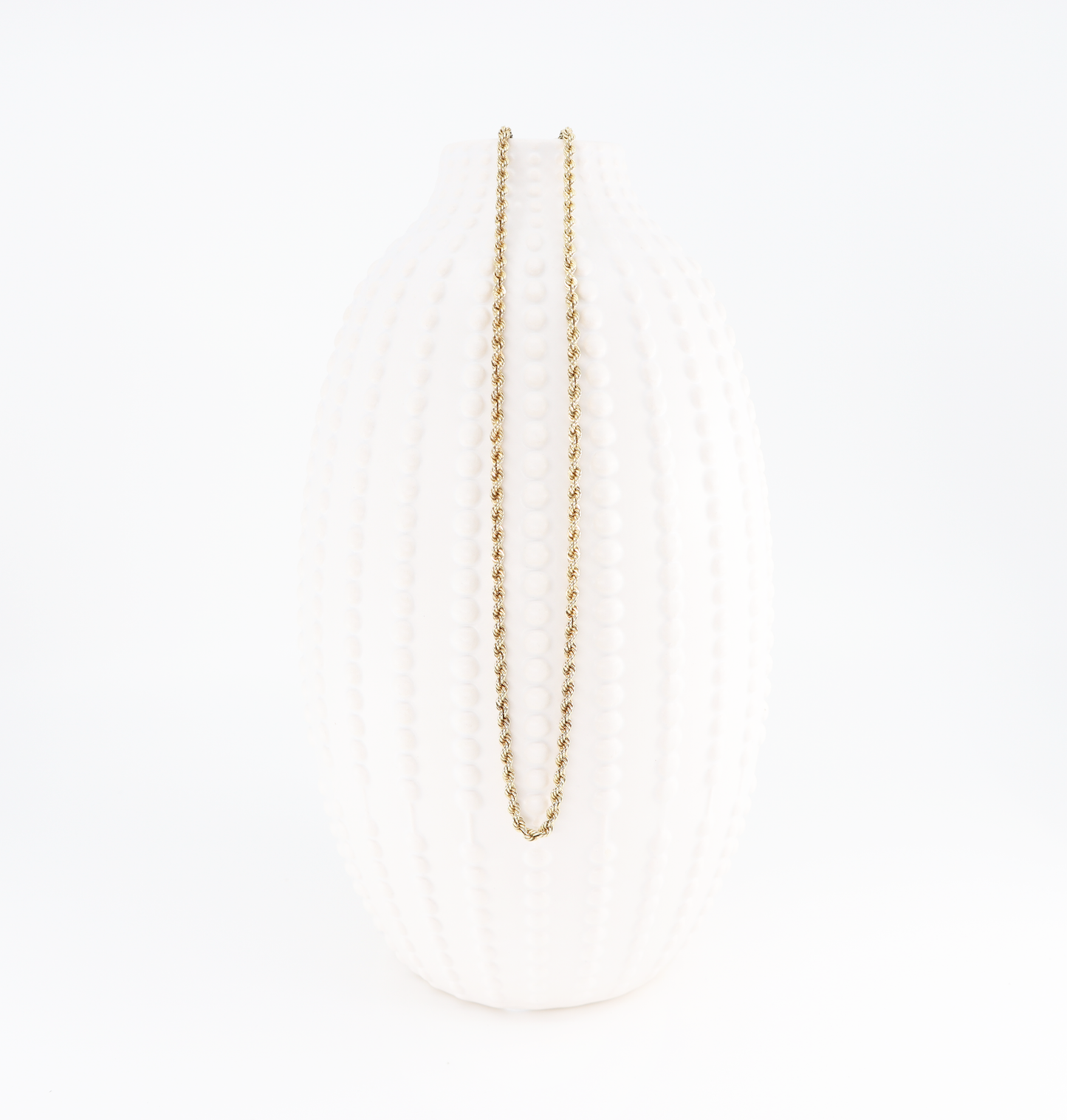 14k Opera Length French Rope Chain Necklace