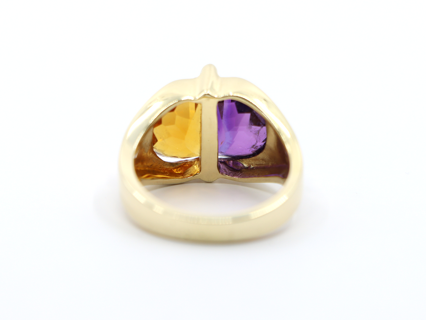 B. A. Ballou & Co. 14K Amethyst and Citrine Ring with Diamond Accents
