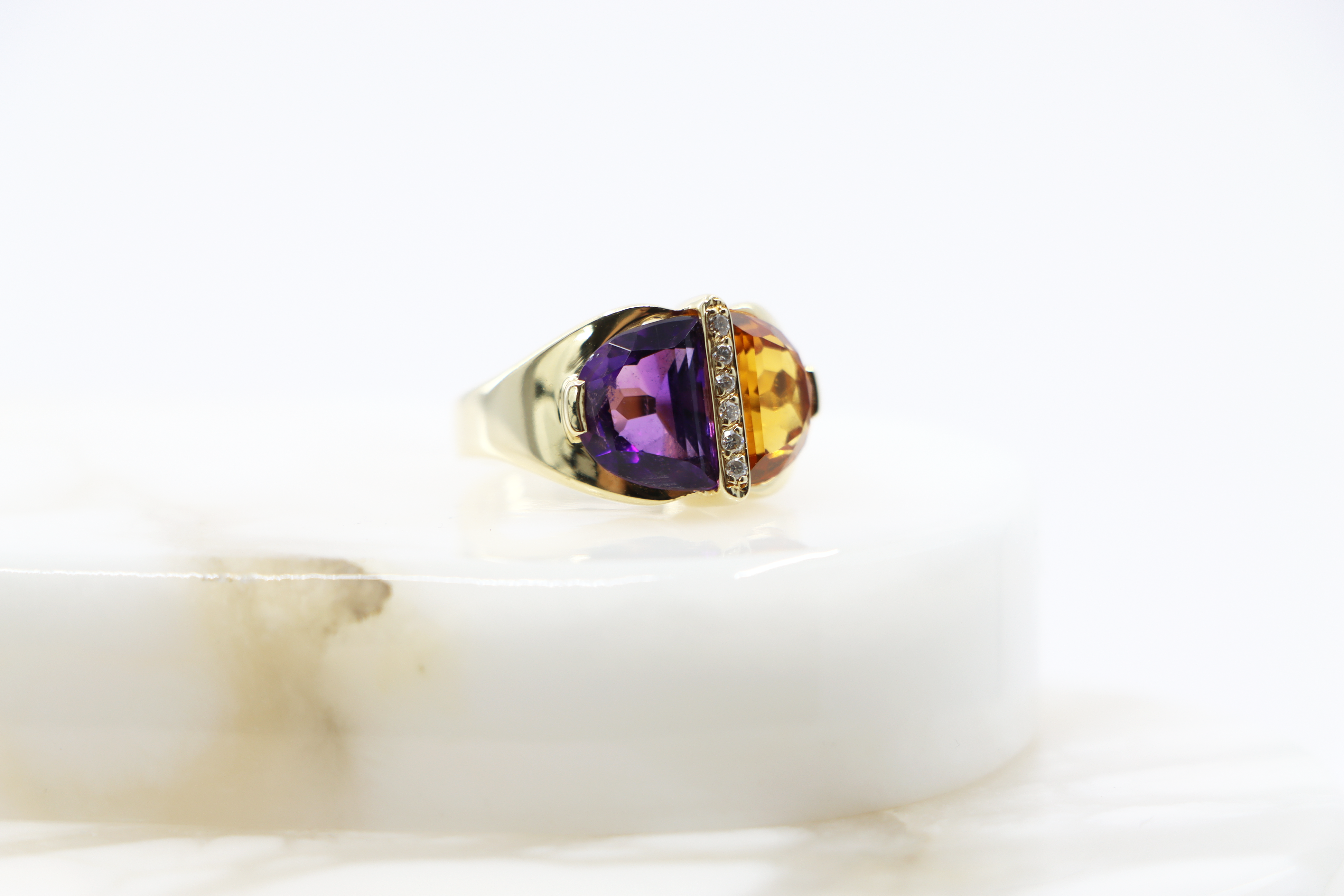 B. A. Ballou  Co. 14K Amethyst and Citrine Ring with Diamond Accents –  Legacy Gold Designs