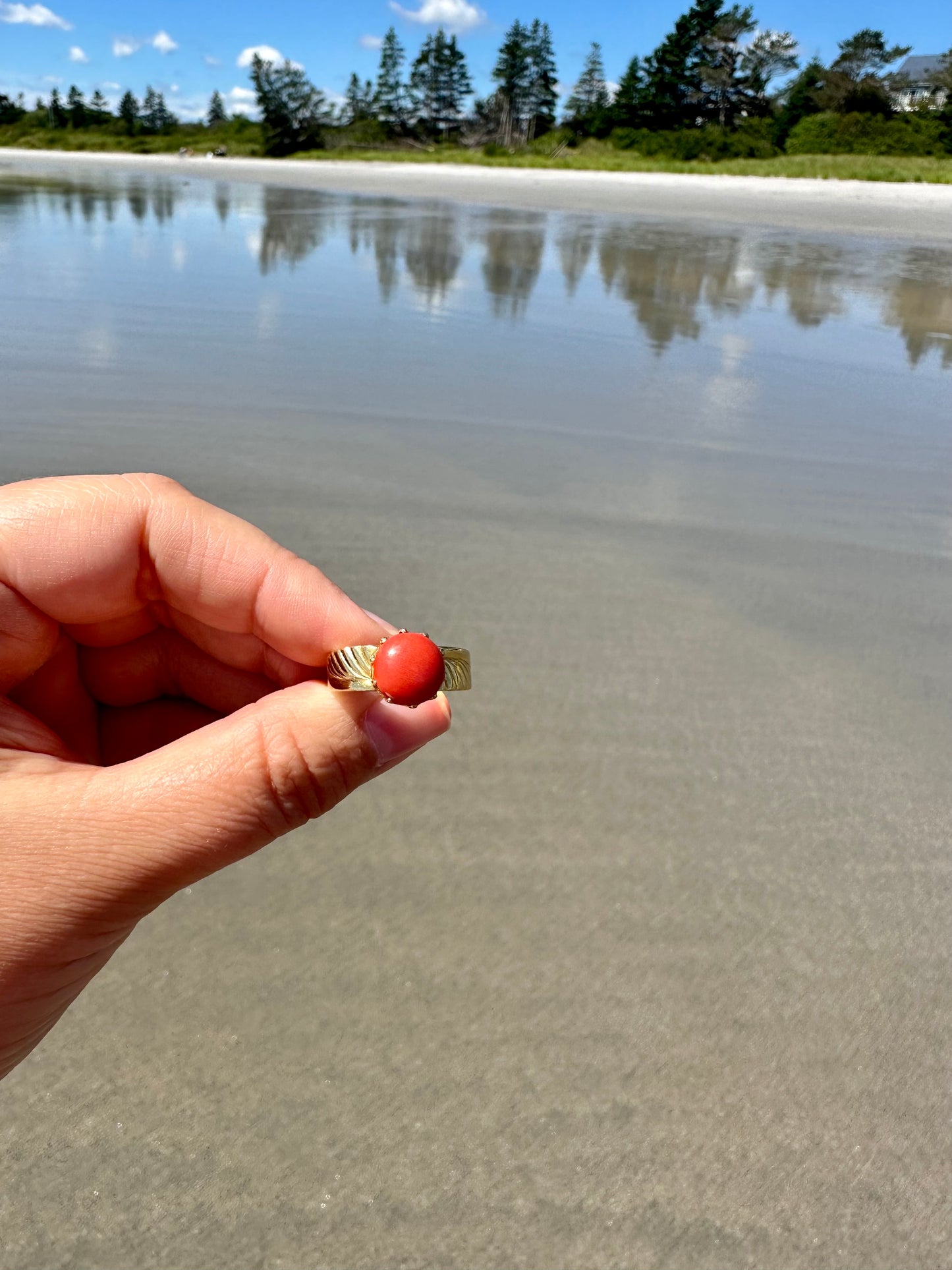 22k Gold Coral Ring