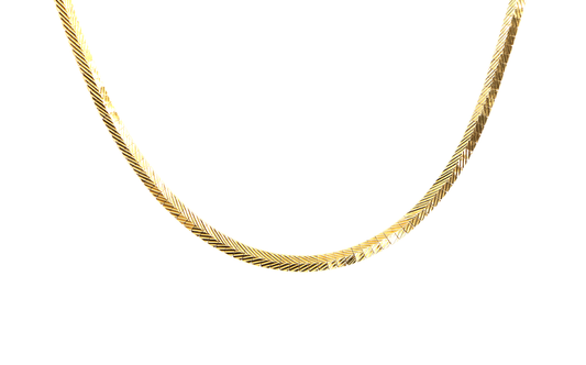 18k Omega Necklace with Herringbone Design