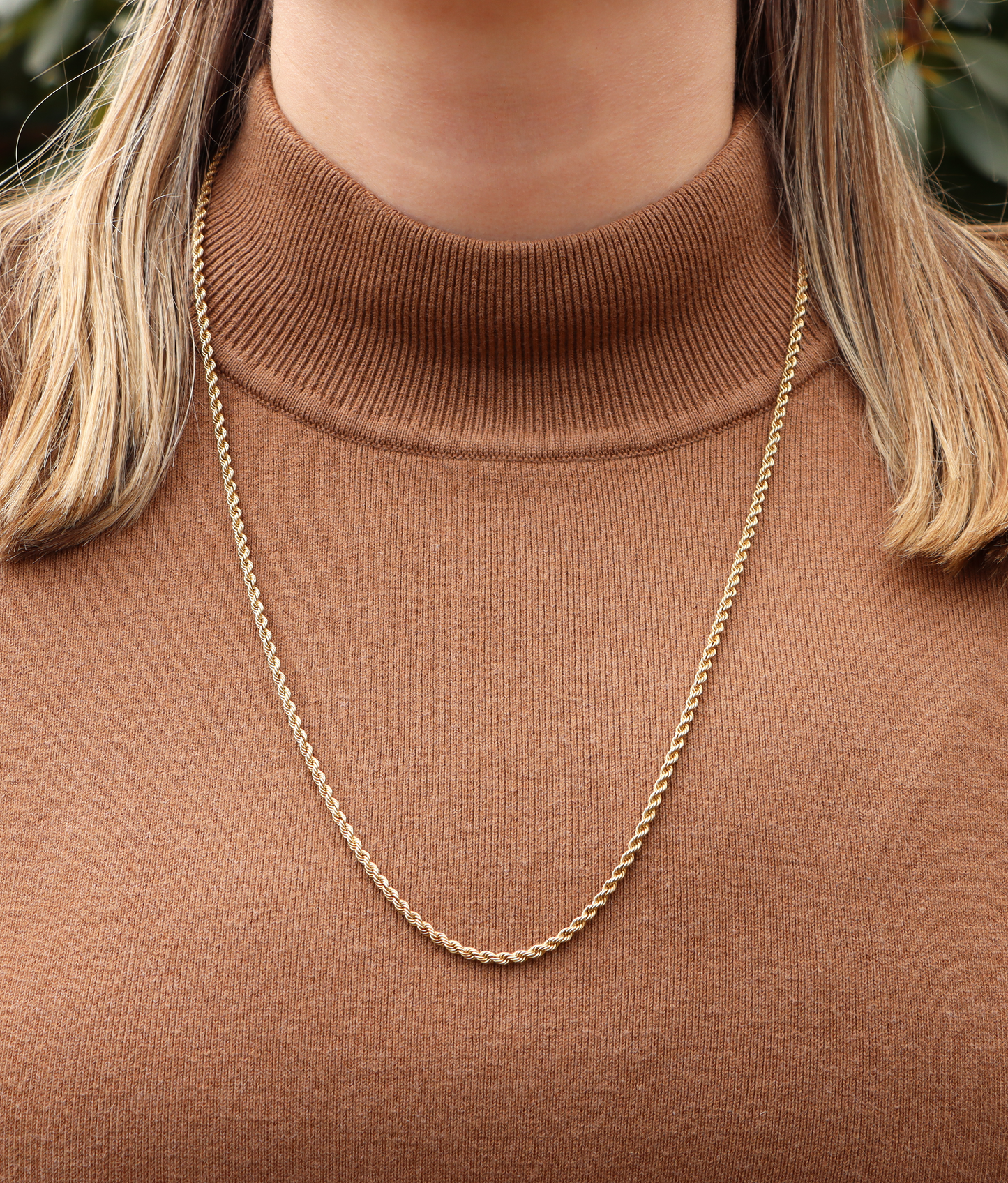 14k Opera Length French Rope Chain Necklace