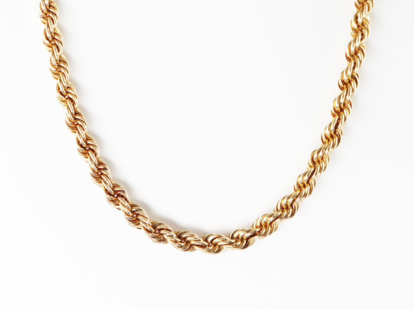 14k Opera Length French Rope Chain Necklace